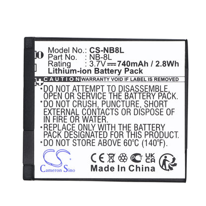 Replacement Battery for Canon PowerShot A3000 – Camera – 740mAh / 3.7V