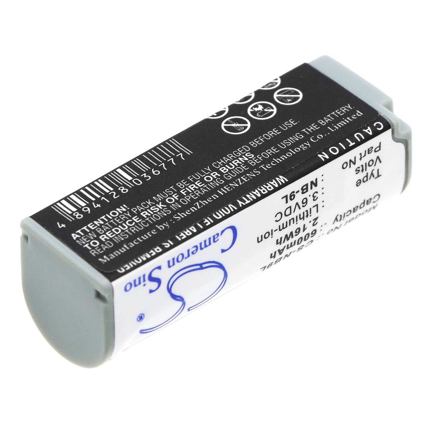 Replacement Battery for Canon  IXUS 1000 HS – Camera – 600mAh / 2.16Wh / 3.6V