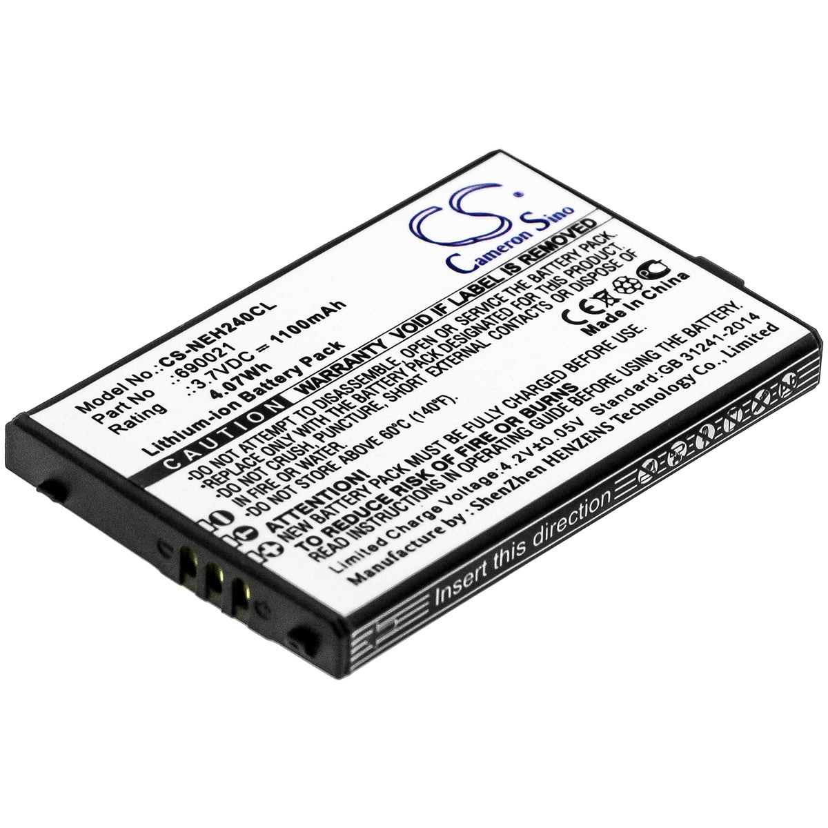 Replacement Battery for NEC MH240 – Cordless Phone – 1100mAh / 3.7V