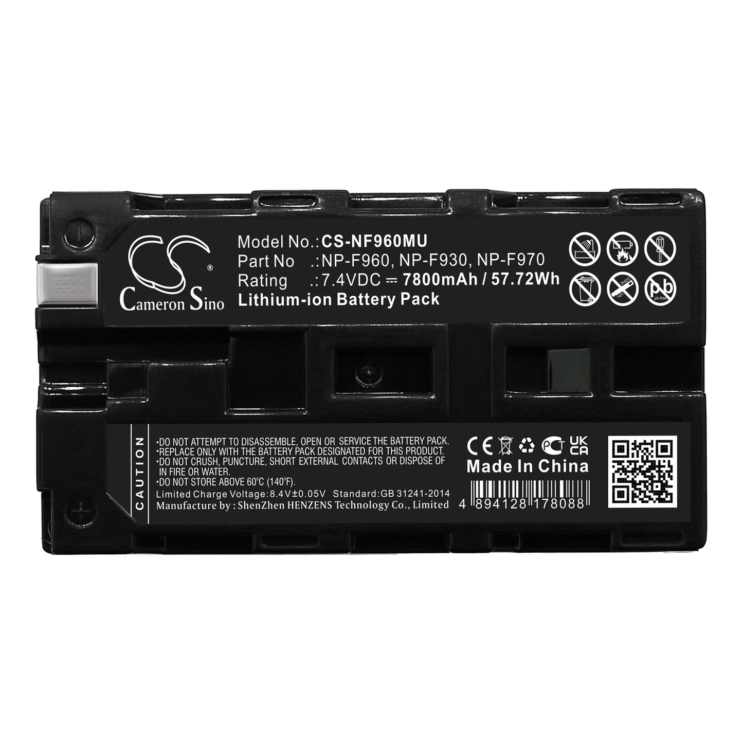 Replacement Battery for Video Devices  4K recording monitors – Camera – 7800mAh / 57.72Wh / 7.4V