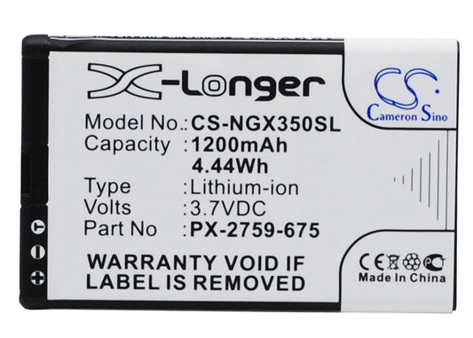 Replacement Battery for Navgear  Motorradnavi SLX-350 – GPS, Navigator – 1200mAh / 4.44Wh / 3.7V