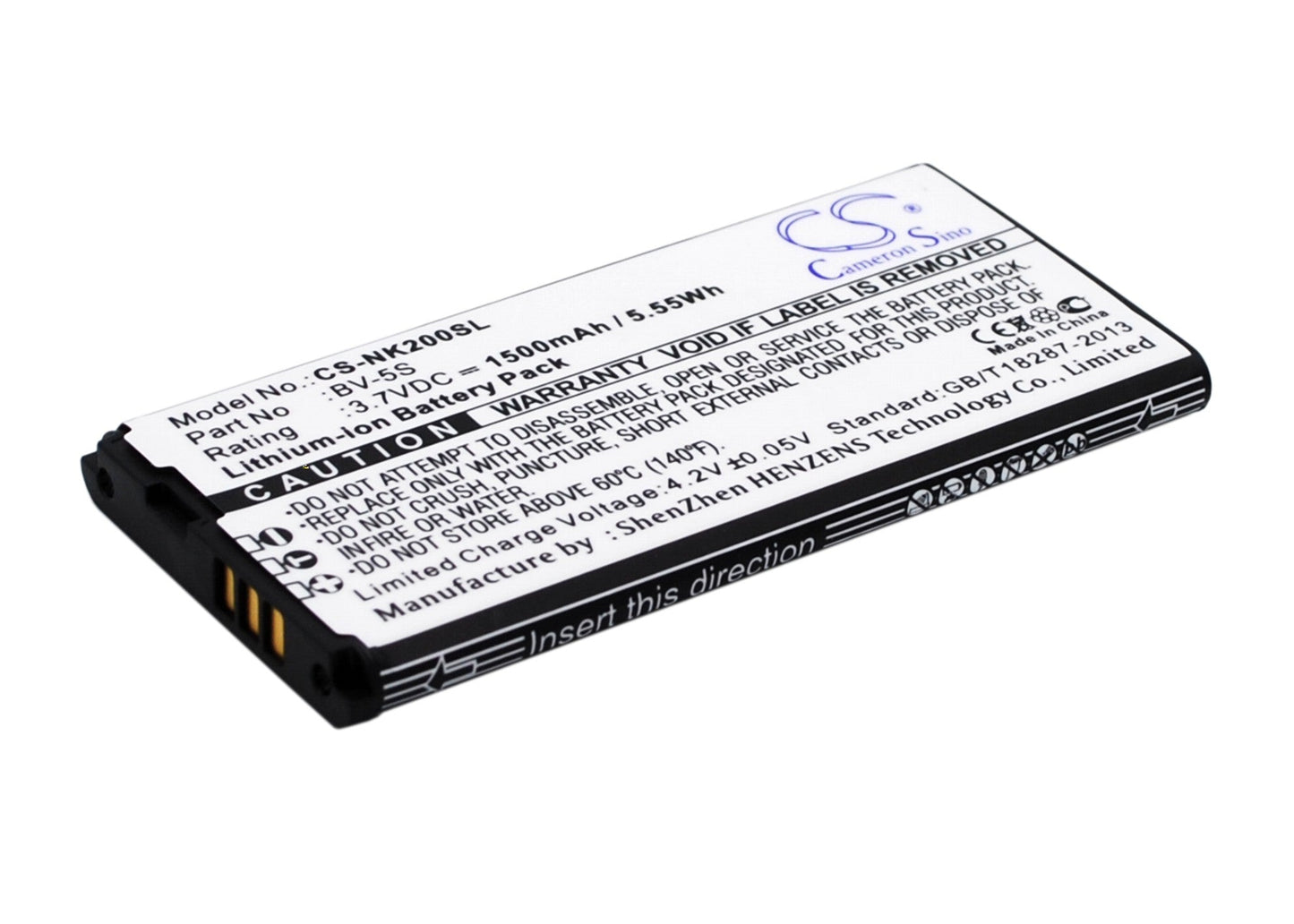 Replacement Battery for Nokia  RM-1013 – Mobile, SmartPhone – 1500mAh / 5.55Wh / 3.7V
