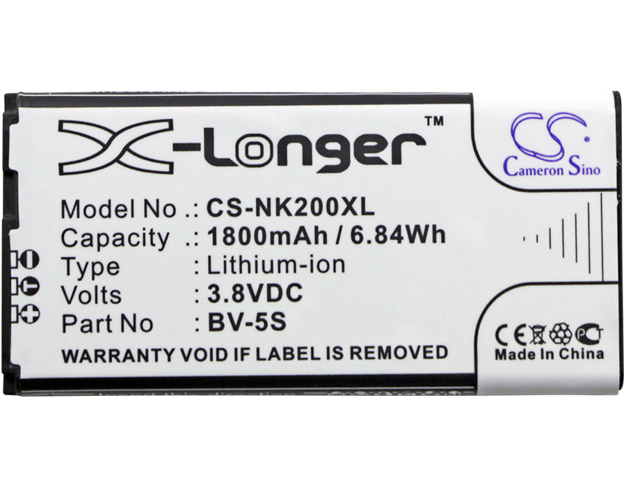 Replacement Battery for Nokia  RM-1013 – Mobile, SmartPhone – 1800mAh / 6.84Wh / 3.8V