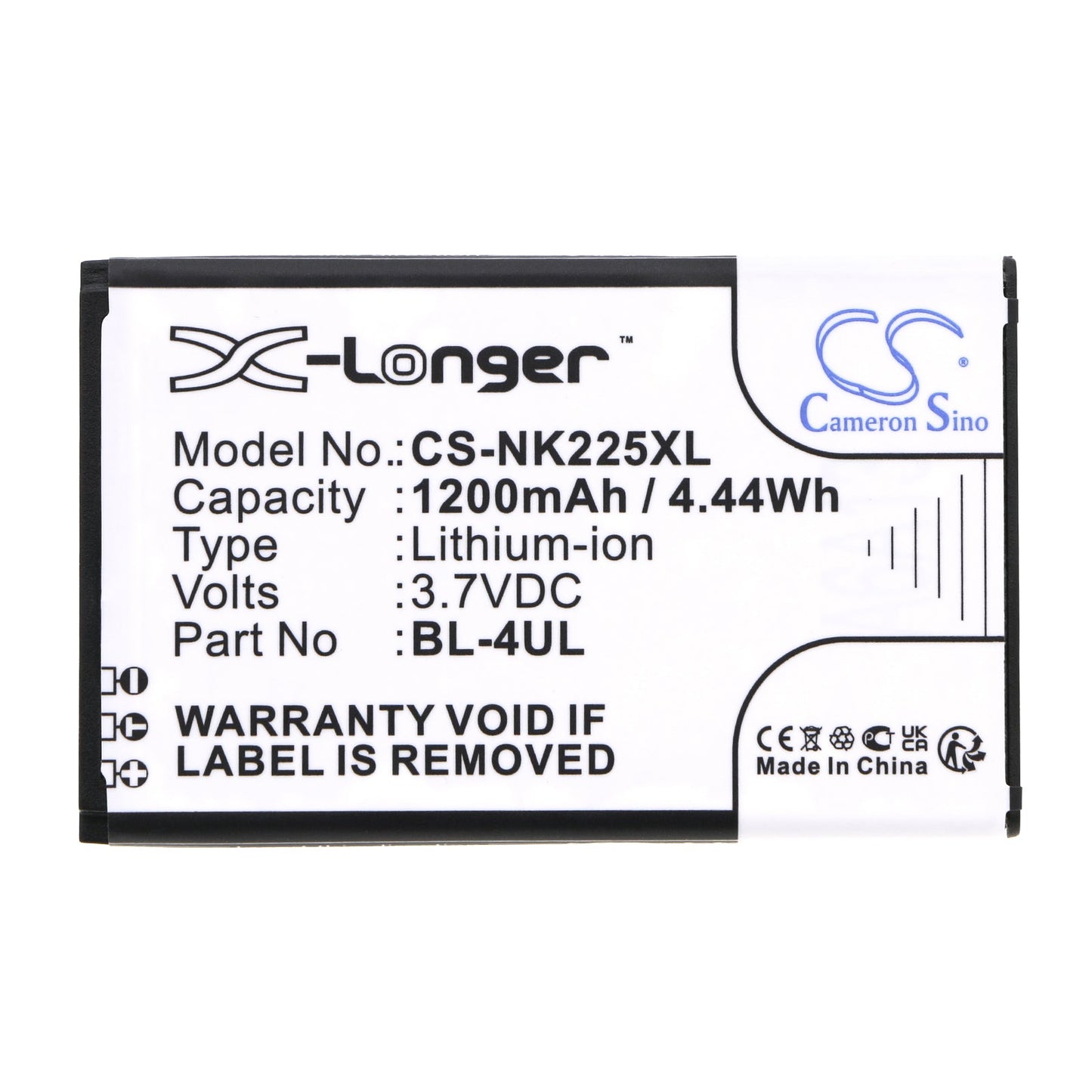 Replacement Battery for Nokia  3310 2017 – Mobile, SmartPhone – 1200mAh / 4.44Wh / 3.7V