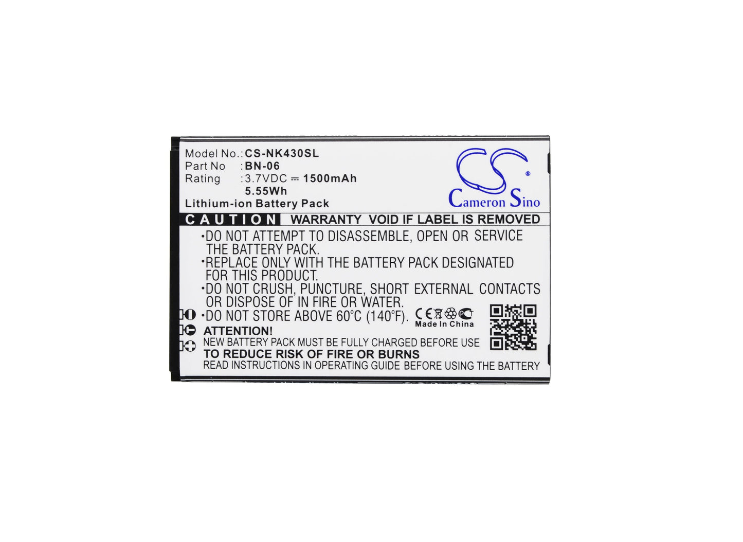 Replacement Battery for Nokia  Lumia 430 – Mobile, SmartPhone – 1500mAh / 5.55Wh / 3.7V