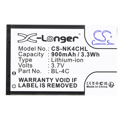 Replacement Battery for Nokia  107 – Camera – 900mAh / 3.33Wh / 3.7V