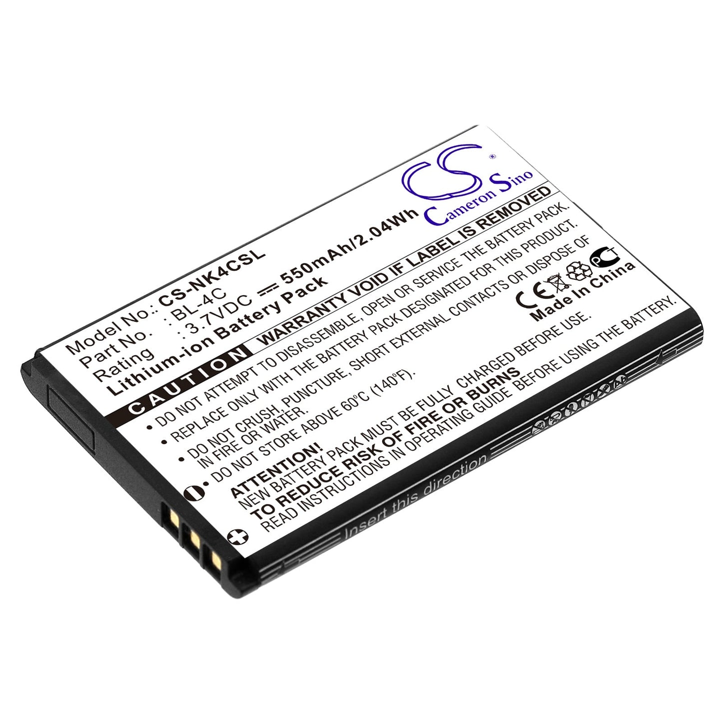 Replacement Battery for Myphone  – Camera – 550mAh / 2.04Wh / 3.7V