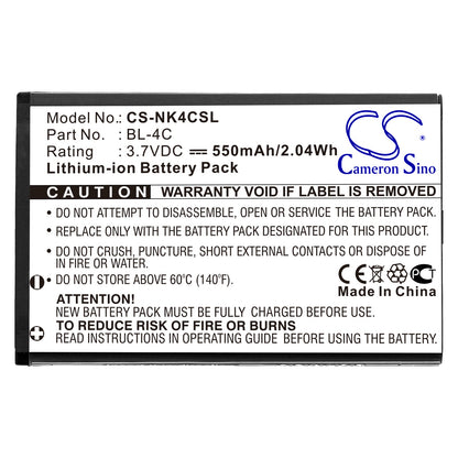 Replacement Battery for Rollei  Compactline 83 – Mobile, SmartPhone – 550mAh / 2.04Wh / 3.7V