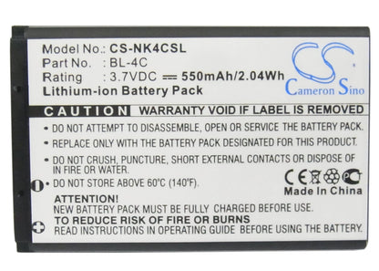 Replacement Battery for BLU  Charleston – Mobile, SmartPhone – 550mAh / 2.04Wh / 3.7V