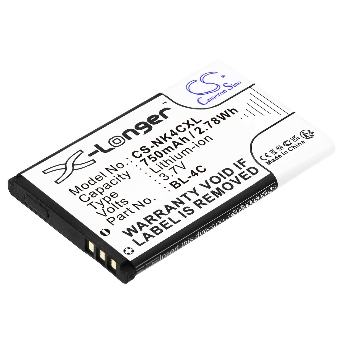 Replacement Battery for Olympia  Vox Color – Camera – 750mAh / 2.78Wh / 3.7V