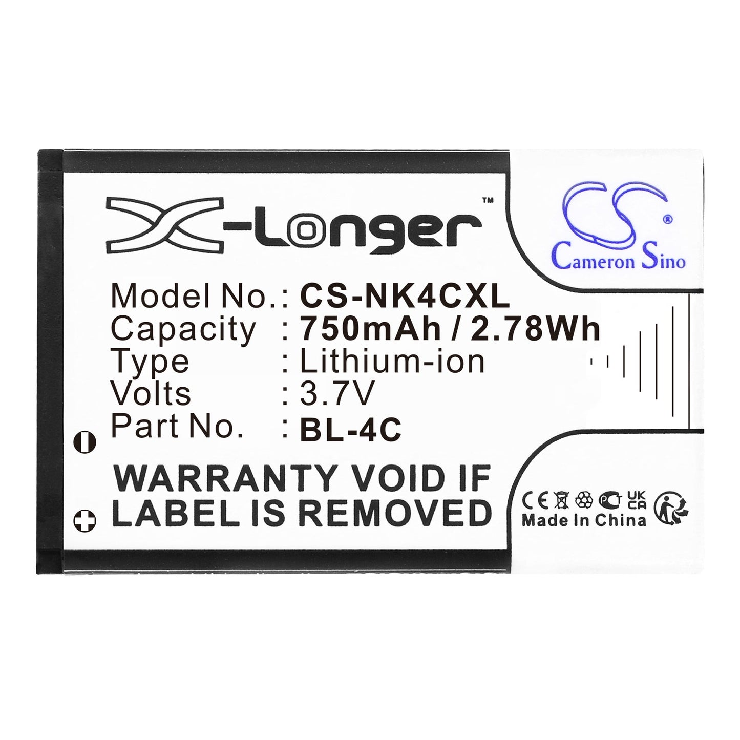 Replacement Battery for Myphone  – Mobile, SmartPhone – 750mAh / 2.78Wh / 3.7V