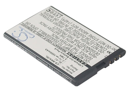 Replacement Battery for Nokia  C6 – Mobile, SmartPhone – 1000mAh / 3.70Wh / 3.7V