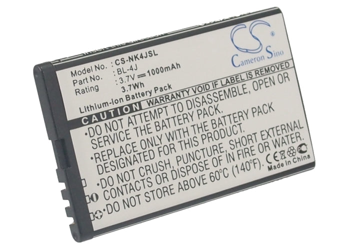 Replacement Battery for Nokia  C6 – Mobile, SmartPhone – 1000mAh / 3.70Wh / 3.7V