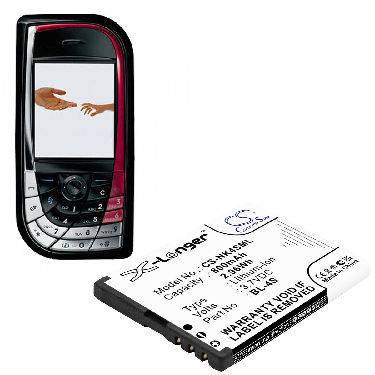 Replacement Battery for Nokia 7610 – Mobile, SmartPhone – 800mAh / 3.7V