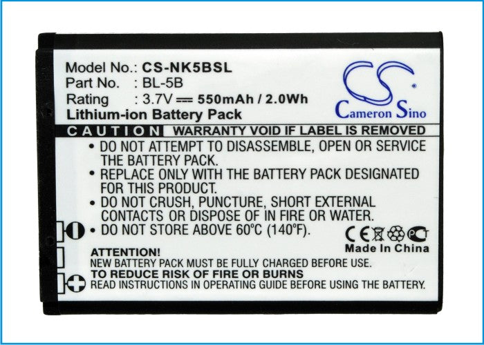 Replacement Battery for Praktica  DMMC10 – Camera – 550mAh / 2.04Wh / 3.7V