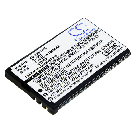 Replacement Battery for Nokia 5220 XpressMusic – Mobile, SmartPhone – 1000mAh / 3.7V - image 1
