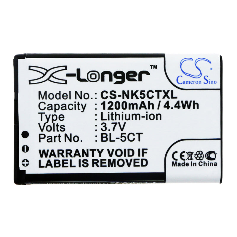 Replacement Battery for Nokia  5220 – Mobile, SmartPhone – 1200mAh/4.44Wh / 3.7V