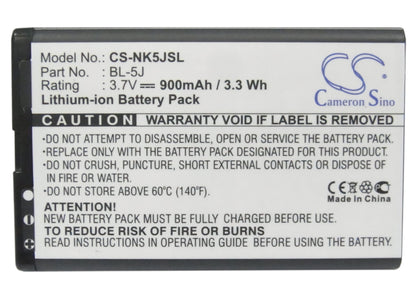 Replacement Battery for Nokia  5230 – Mobile, SmartPhone – 900mAh / 3.33Wh / 3.7V