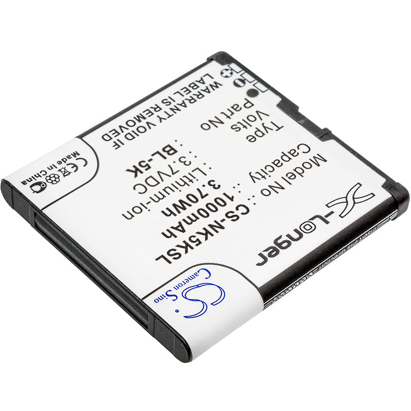 Replacement Battery for Nokia  701 – Mobile, SmartPhone – 1000mAh / 3.70Wh / 3.7V