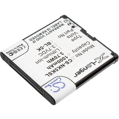 Replacement Battery for Nokia  701 – Mobile, SmartPhone – 1000mAh / 3.70Wh / 3.7V