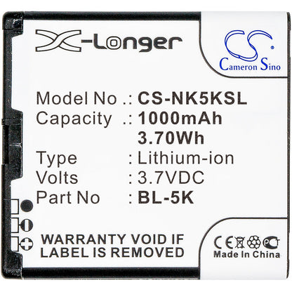 Replacement Battery for Dr.Tech  IP-88 – Mobile, SmartPhone – 1000mAh / 3.70Wh / 3.7V
