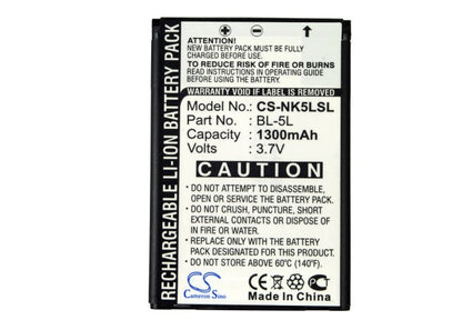Replacement Battery for Nokia  770 – Mobile, SmartPhone – 1300mAh / 4.81Wh / 3.7V