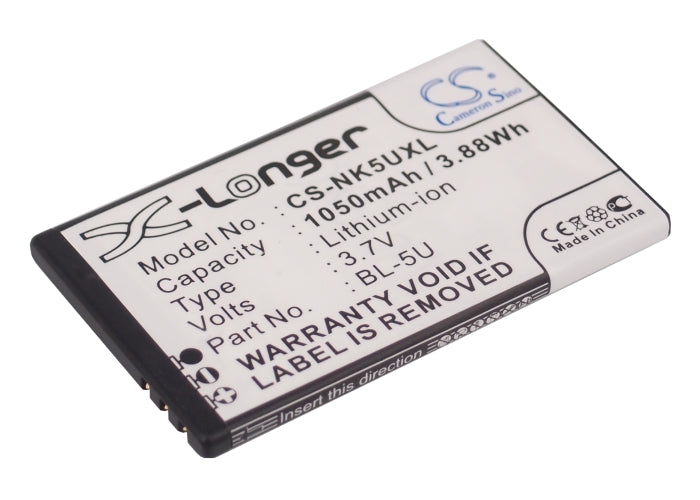Replacement Battery for Nokia 8800E – Mobile, SmartPhone – 1050mAh / 3.7V - image 1