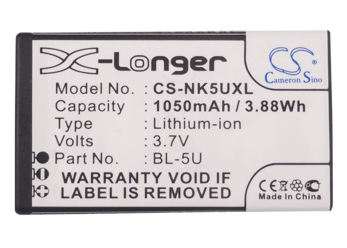 Replacement Battery for Nokia 8800E – Mobile, SmartPhone – 1050mAh / 3.7V - image 5