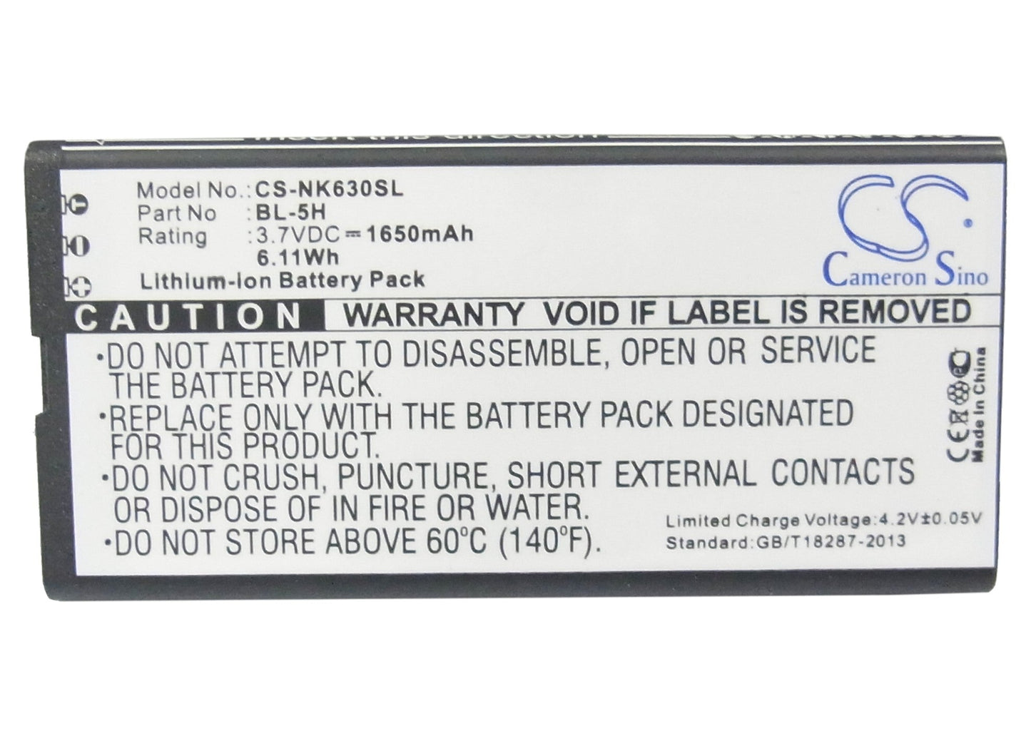 Replacement Battery for Microsoft  Lumia 630 – Mobile, SmartPhone – 1650mAh / 6.11Wh / 3.7V