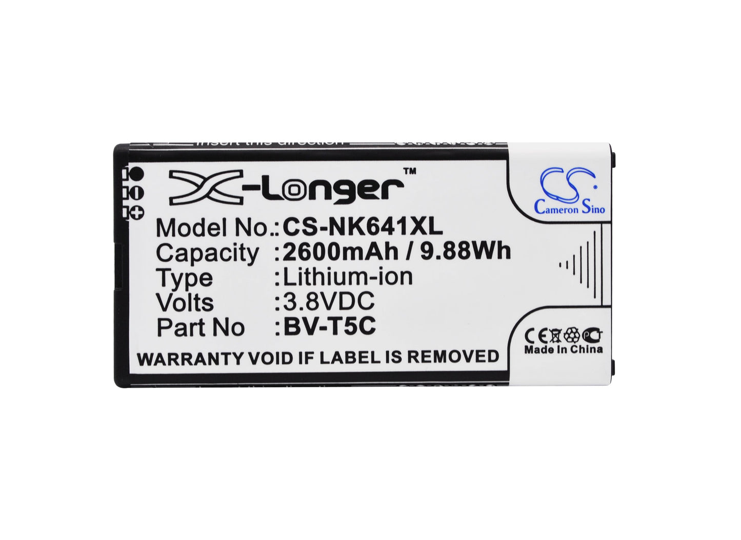 Replacement Battery for Nokia  Lumia 640 – Mobile, SmartPhone – 2600mAh / 9.88Wh / 3.8V