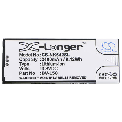 Replacement Battery for Nokia  Lumia 640 Dual SIM – Mobile, SmartPhone – 2400mAh / 9.12Wh / 3.8V