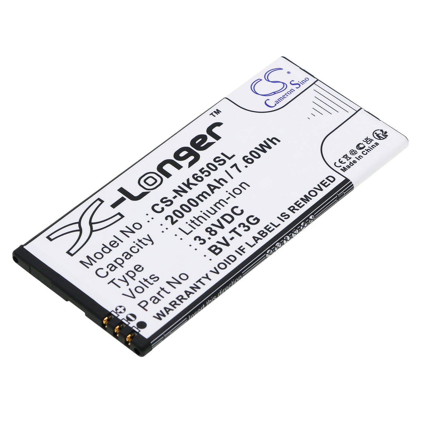 Replacement Battery for Nokia | Microsoft Lumia 650 – Mobile, SmartPhone – 2000mAh / 3.8V - image 1