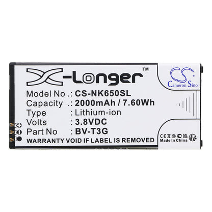 Replacement Battery for Microsoft  Lumia 650 – Mobile, SmartPhone – 2000mAh / 7.60Wh / 3.8V