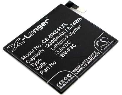 Replacement Battery for Nokia | Microsoft Lumia 650 XL – Mobile, SmartPhone – 2300mAh / 3.8V - image 1