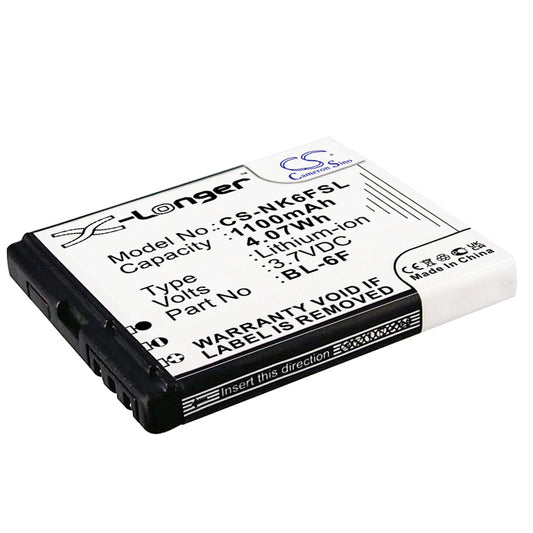 Replacement Battery for Nokia | VIBO | BLU N95 8GB – Mobile, SmartPhone – 1100mAh / 3.7V - image 1