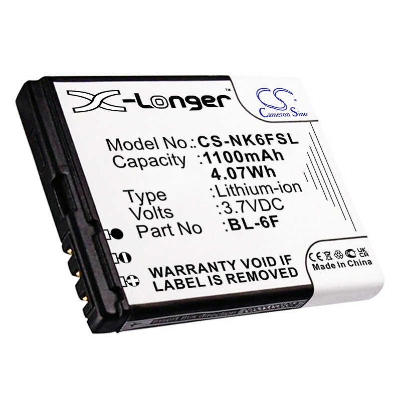 Replacement Battery for Nokia | VIBO | BLU N95 8GB – Mobile, SmartPhone – 1100mAh / 3.7V