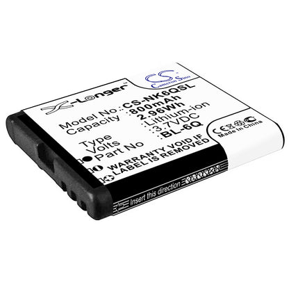 Replacement Battery for Mobiado | Nokia Classic 712 Stealth LE – Mobile, SmartPhone – 800mAh / 3.7V - image 1
