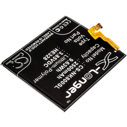 Replacement Battery for Nokia  8 – Mobile, SmartPhone – 2500mAh / 9.63Wh / 3.85V