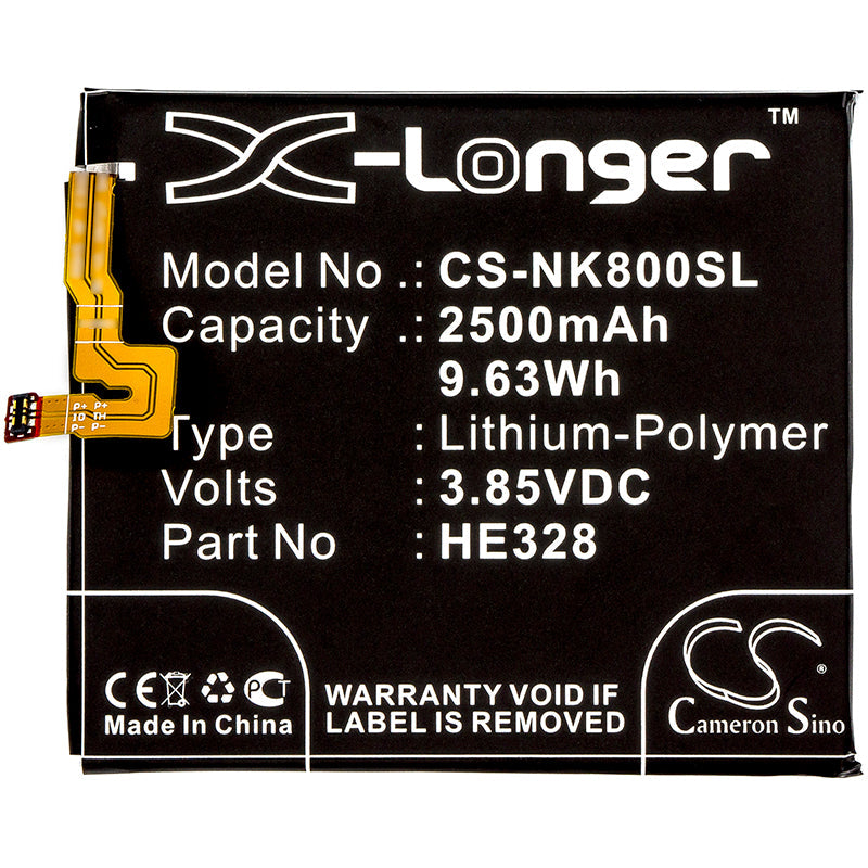 Replacement Battery for Nokia  8 – Mobile, SmartPhone – 2500mAh / 9.63Wh / 3.85V