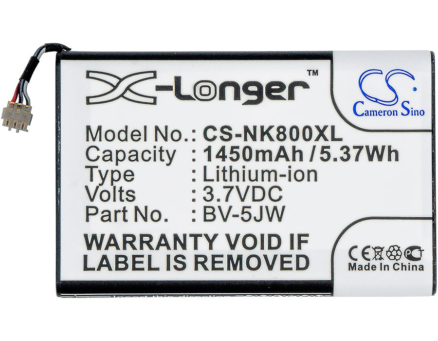 Replacement Battery for Nokia  800 – Mobile, SmartPhone – 1450mAh/5.37Wh / 3.7V