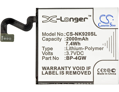 Replacement Battery for Nokia  Lumia 920 – Mobile, SmartPhone – 2000mAh / 7.40Wh / 3.7V