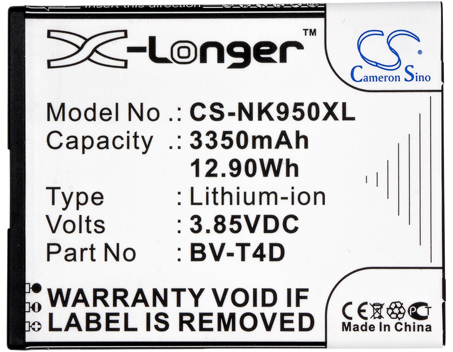 Replacement Battery for Nokia  Cityman – Mobile, SmartPhone – 3350mAh / 12.90Wh / 3.85V