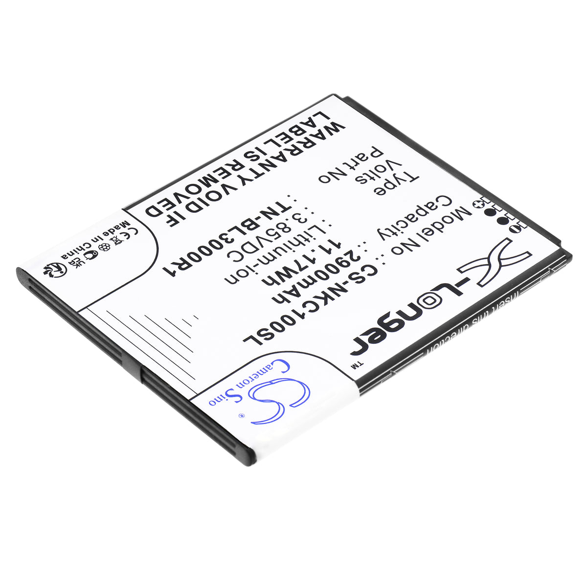 Replacement Battery for Nokia N152DL – Mobile, SmartPhone – 2900mAh / 3.85V