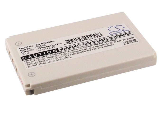 Replacement Battery for Nokia 7250i – Mobile, SmartPhone – 750mAh / 3.7V - image 1