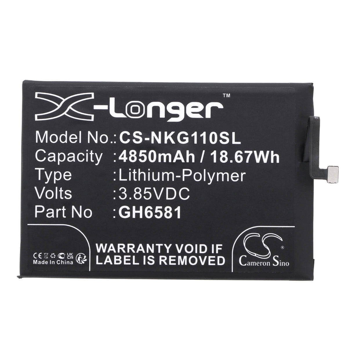 Replacement Battery for Nokia G11 Plus 2022 – Mobile, SmartPhone – 4850mAh / 3.85V
