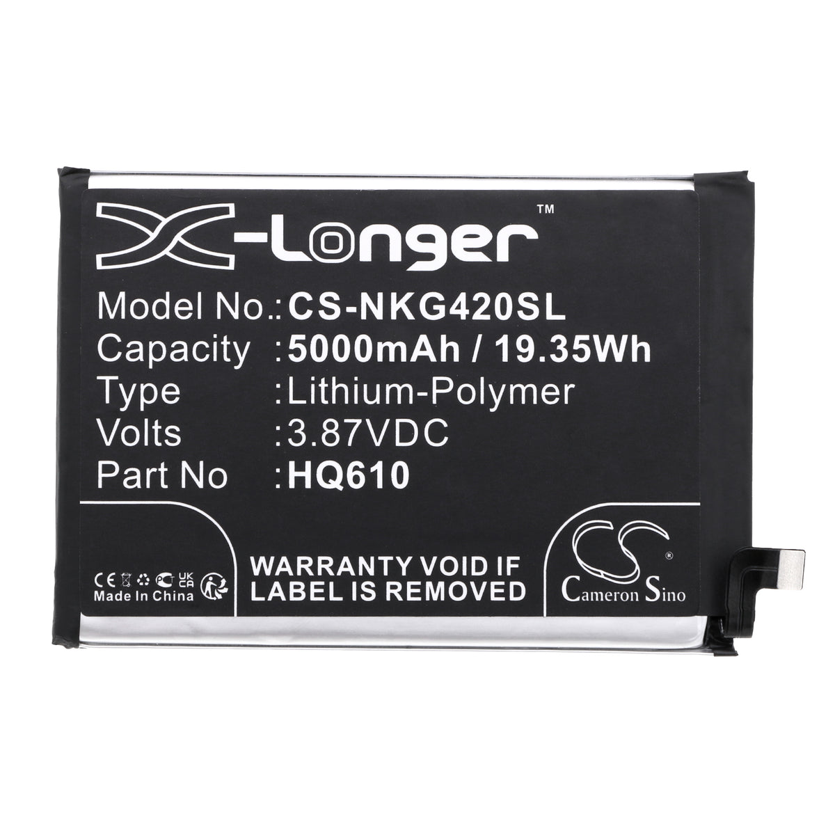 Replacement Battery for Nokia G42 5G – Mobile, SmartPhone – 5000mAh / 3.87V