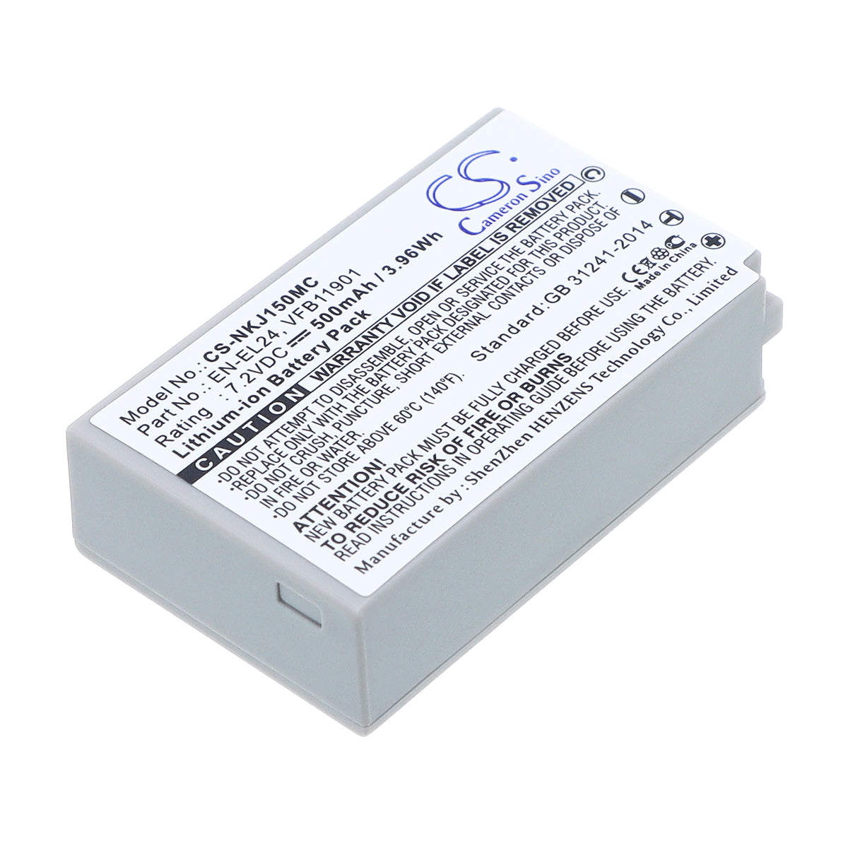 Replacement Battery for NiKon 1 J5 – Camera – 500mAh / 7.2V
