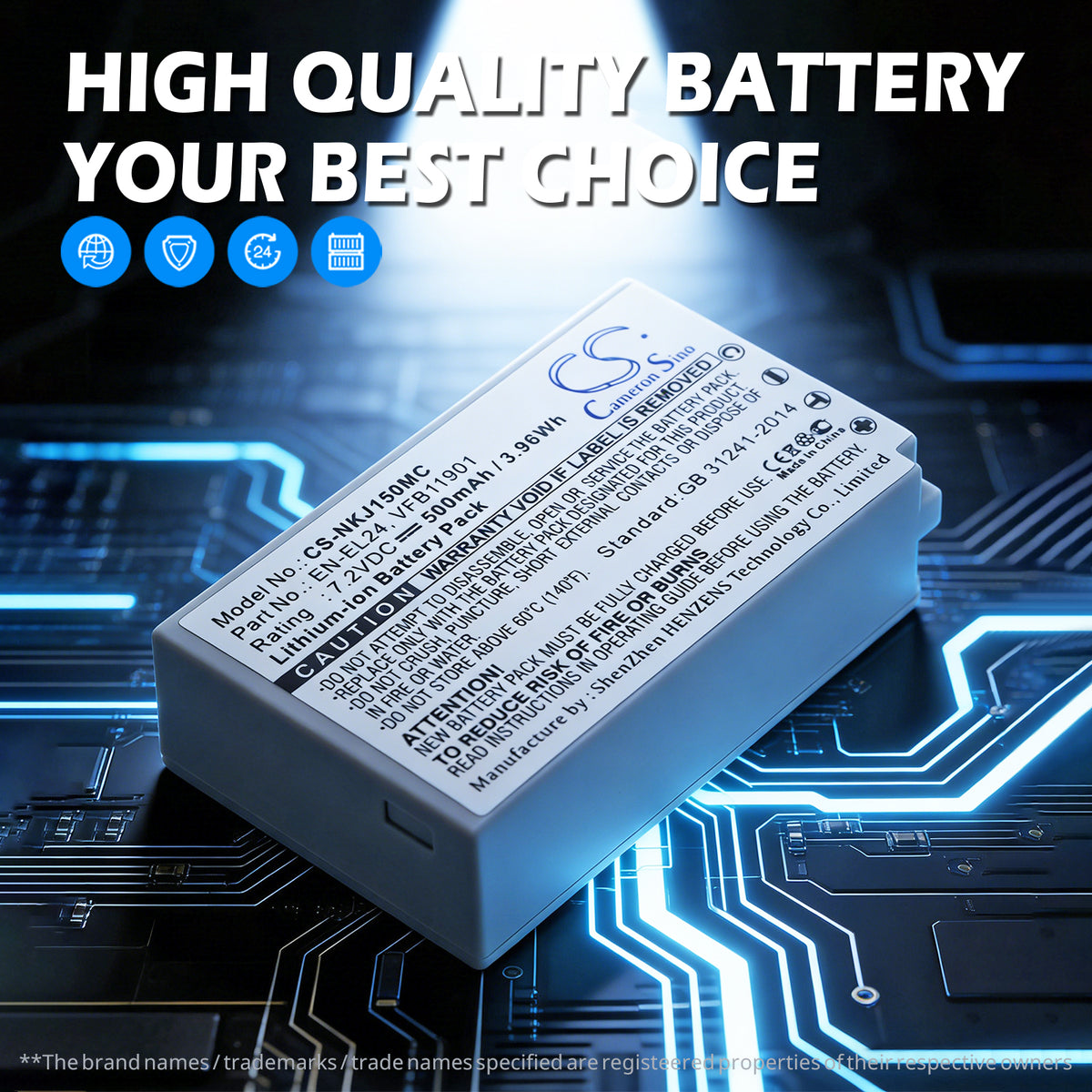Replacement Battery for NiKon 1 J5 – Camera – 500mAh / 7.2V