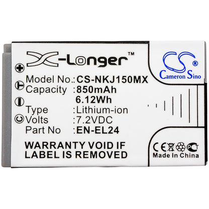 Replacement Battery for NiKon 1 J5 – Camera – 850mAh / 7.2V