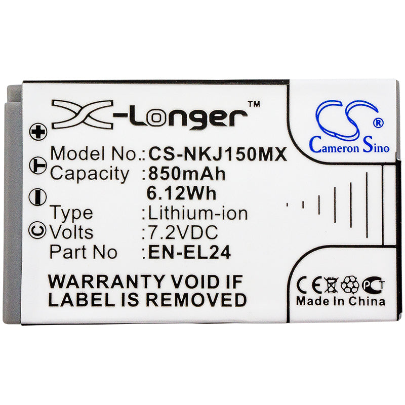 Replacement Battery for Nikon  1 J5 – Camera – 850mAh / 6.12Wh / 7.2V